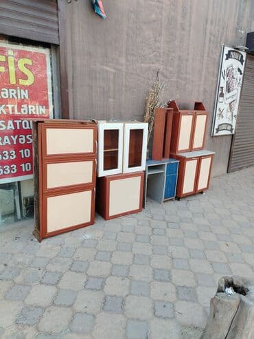 шкафчики на кухню: İşlənmiş, Açılan, Düz dolab — 1