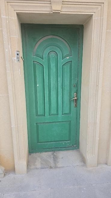 Dəmir Həyət darvazası, Yana açılan, Mexaniki, Qapı ilə, rəng - Yaşıl