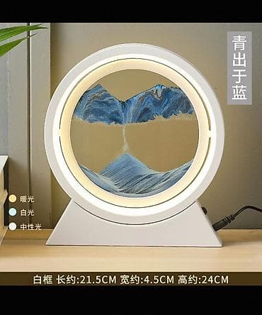 nerj su ceni: Masaüstü dairəvi “qum saatı” dekor lampası - Dizayn: dairəvi çərçivə — 4