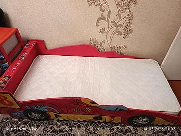 usaq carpayilari: Uşaq çarpayısı – yarış maşını dizaynı - Korpus: qırmızı rəngli, yan — 2