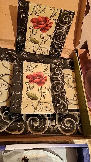 Nahar dəsti, rəng - Qara, Şüşə, 6 nəfərlik