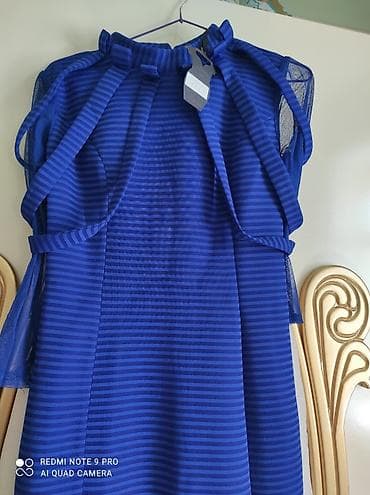 Karona S&R markalı qadın paltarı - Rəng: saf mavi (kral mavisi) -