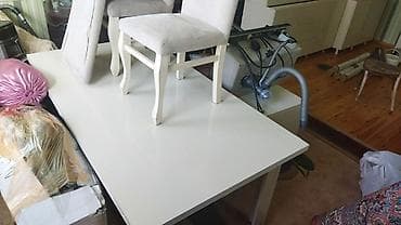 Mətbəx üçün, Açılmayan, Dördbucaq masa, 6 stul