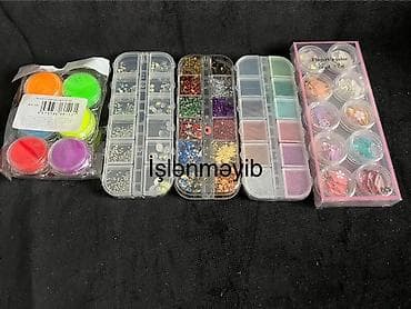 Личные вещи: Dırnaq bəzəyi üçün tam set - Müxtəlif ölçü və formada strazlar — 1