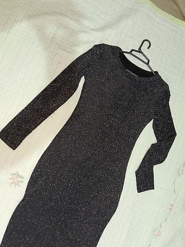 vozol ucuz: Parıltılı qara don - Model: uzun, bədənə oturan siluet - Uzunluq — 1