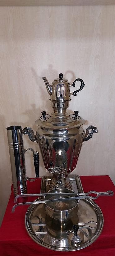 xiaomi not 9s: Kömürlə işləyən klassik samovar dəsti Tərkib:mis və latun — 2