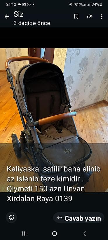 barbi şəkilləri: Uşaq arabası – qara/boz rəngdə, dəri tutacaqlı model. Xüsusiyyətlər: - — 1