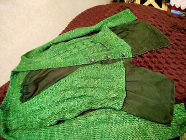 Baş geyimləri: Qadınlar üçün zeytun-yaşıl rəngli kardiqan/paltar üstü,teze qeyinmiyib — 5