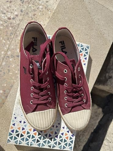 Ayaqqabılar: Məhsul: FILA kanvas krossovkalar - Rəng: Bordo (şərab rəngi) üst — 1