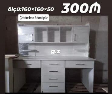 офисная мебель: Yazı/kompüter masası modelləri - Model 1: Ölçü 160×160×50 sm. Üst — 1