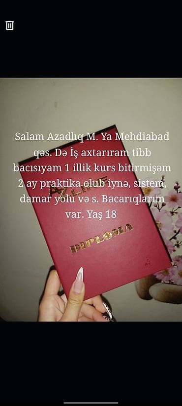 Kənd təsərrüfatı: Tibb bacısı, 18 yaş, 1 ildən az təcrübə, Tam iş günü — 1