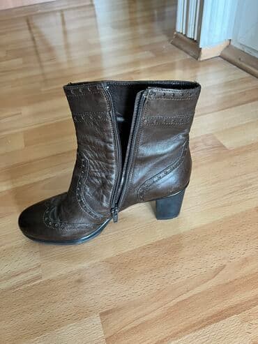 dəri qadın botilyonu: Ölçü: 38, rəng - Qəhvəyi, Yeni — 3