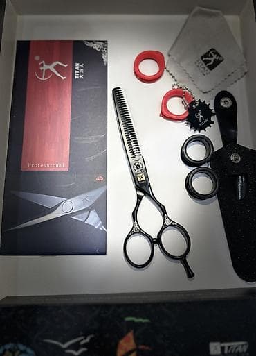 hamam ucun pərdə: Titan Professional bərbər qayçı dəsti Məhsulun tərkibi: - 1 ədəd düz — 8