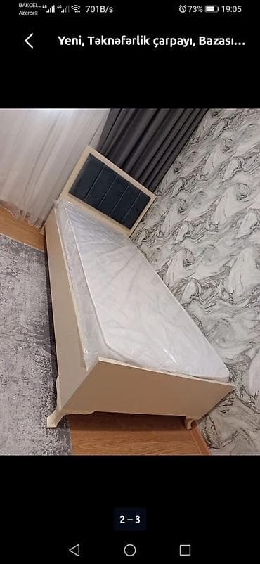 yasil hasar: Təknəfərlik çarpayı, Bazalı, Matras ilə, Siyirməsiz — 3