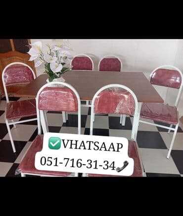 demir stol stullar: Mətbəx üçün, Açılmayan, Kvadrat masa, 4 stul — 8