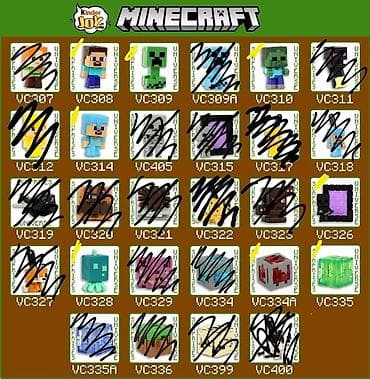 Oyuncaq fiqurlar: Kinder Minecraft fiqurları barter edirəm şəkildə sarı işarələri məndə — 1