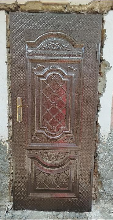qapi zengleri: Dəmir giriş qapıları – dekorativ relyefli dizayn - Material: qalın — 5