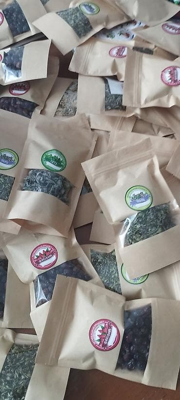 xonca desti: Təbii bitki çayları və qurudulmuş– kraft zip kisələrdə tovuz — 1