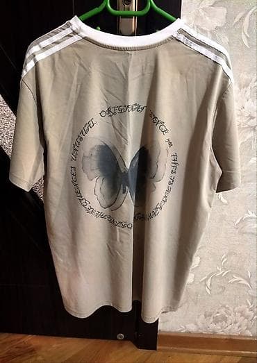 ag jaket: Qısaqollu T‑şört - Rəng: bej (boz-bej ton) - Ön və arxa tərəfdə böyük — 2