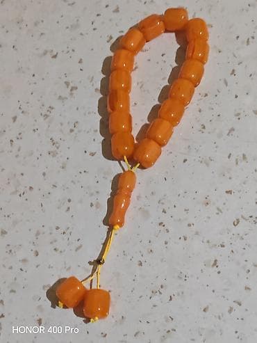 Portağal rəngli təsbeh - Material: parlaq səthli sintetik/qatran — 1