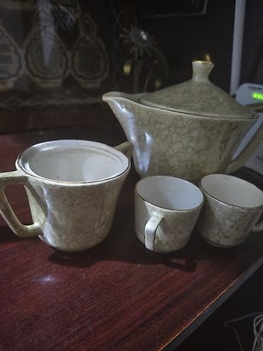 cex xrustali: Çay dəsti, rəng - Bej, Keramika, Çexiya — 2