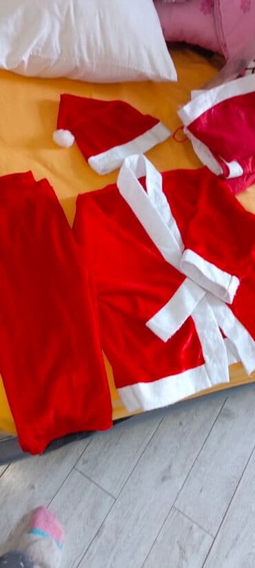 uşaq akvaşuzlar: Yeni il üçün Şaxta Baba kostyumu dəsti Komplekt: - Qırmızı üst geyim — 3