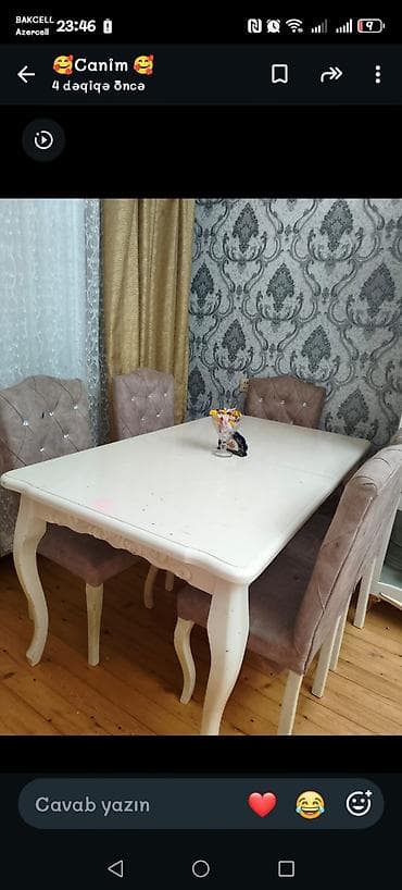 - Tərkibi: 1 masa + 5 stul -Masa acilir 8 neferlik olur ev satilib lalafo.az -da - Tərkibi: 1 masa + 5 stul -Masa acilir 8 neferlik olur ev satilib