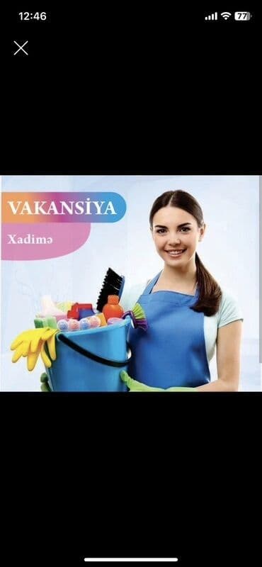 xadimə vakansiya 2025: Xadimə tələb olunur, 30-45 yaş, 1 ildən az təcrübə, 1/1, Həftəlik ödəniş — 1