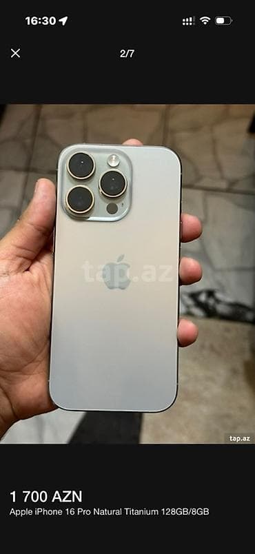 iphone 3gs: IPhone 16 Pro, 128 GB, Natural Titanium — 3