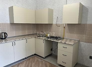 Mətbəx mebel dəsti – L şəkilli, açıq krem rəngdə - Üst və alt