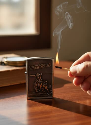 multivita sistemi: Zippo benzinli alışqan – Wild West temalı - Brend: Zippo (Bradford — 2