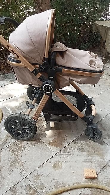 Uşaq arabası – ForBaby markası, bej rəng - Çərçivə: metal/alüminium — 1