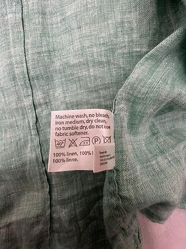 kətan köynək kişi: Köynək, L, rəng - Yaşıl — 5