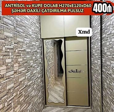 mebel kitab refleri: Antrisol və kupe dolab dəsti Ölçülər: H270 x E120 x D60 — 1