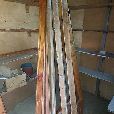 gence qapi: Şüşəli taxta qapı dəsti - Material: təbii ağac (laklanmış), ön — 3