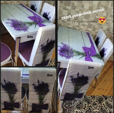 Masa və oturacaq dəstləri: Mətbəx üçün, Yeni, Açılan, Dördbucaq masa, 4 stul — 1