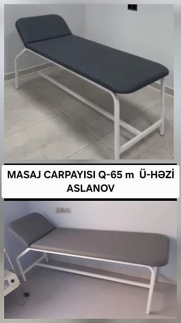 Салонная, медицинская мебель: Masaj və prosedur üçün çarpayı - Rəng: ağ - Üst hissə: yumşaq, süni — 3