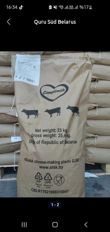 Quru süd Belarus yagli ve yagsiz topdan satisi