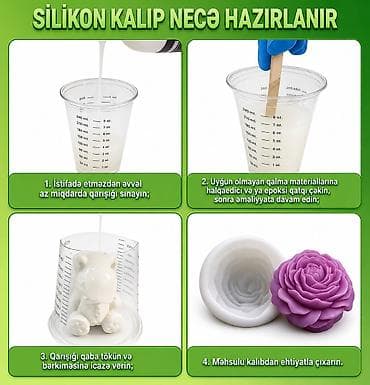 Yüksək keyfiyyətli silikon qəlib hazırlama dəsti! Epoksi (epoxy) — 4