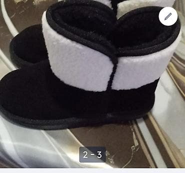 payız çəkmələri: Uqi yenidir - Ölçü: 37 razmer - Rəng: qara və ağ - Model: qısa boğaz — 1