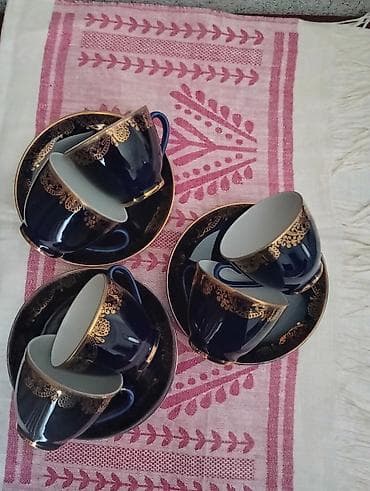 Çay dəsti, rəng - Göy, Kobalt, SSRİ — 1