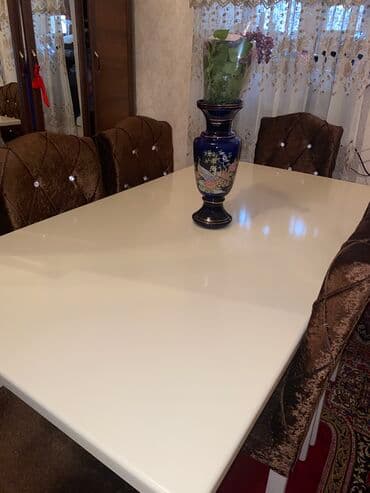 пластиковые столы и стулья бишкек: Stol 6 eded stul tecili satilir !!!! qiymet 300 manat Unvan  — 2