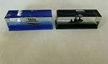 powerfull ses bogucu: Maye ilə doldurulmuş dekorativ masaüstü suvenir – “gəmi okeanda” — 3