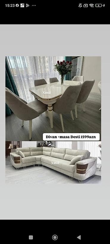 kunc dolablar: Yataq + Qonaq + Künc Divan Dəsti – birlikdə Paketin tərkibi: - Yataq — 10