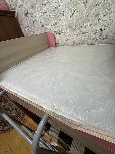 tekli carpayi: İki mərtəbəli uşaq/yataq otağı çarpayısı - Korpus: təbii ağac — 6