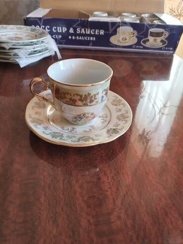 подарок женщине: Чайный набор, цвет - Золотой, Фарфор, 6 персон, Чехия — 5