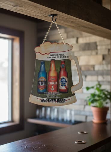 ütü lövhəsi: Divarda asmaq üçün nəzərdə tutulmuş, pivə qabı şəklində dekorativ — 1