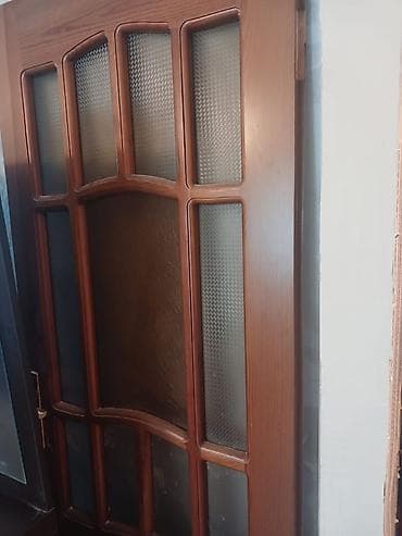 otag gapıları: Şüşəli taxta otaq qapısı - Material: təbii ağac (ağac naxışlı, laklı — 1