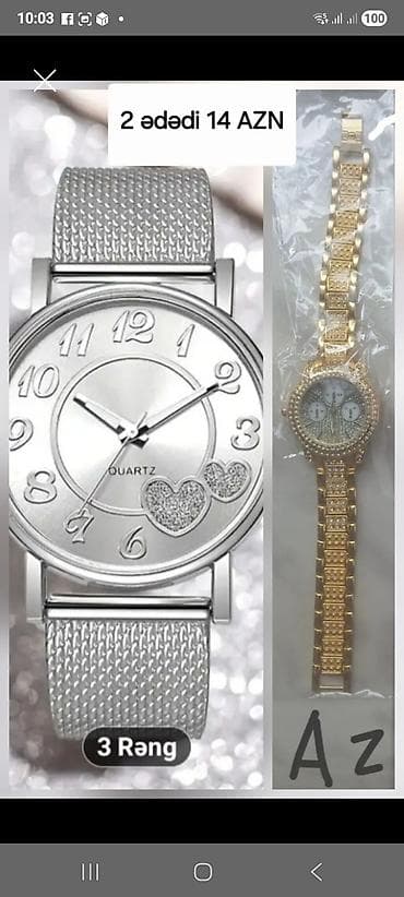 cuena saat: Yeni, Qol saatı, Quartz, rəng - Gümüşü — 1