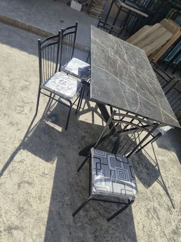 стол для маникюра: Qonaq otağı üçün, Yeni, Açılmayan, Dördbucaq masa, 6 stul — 2